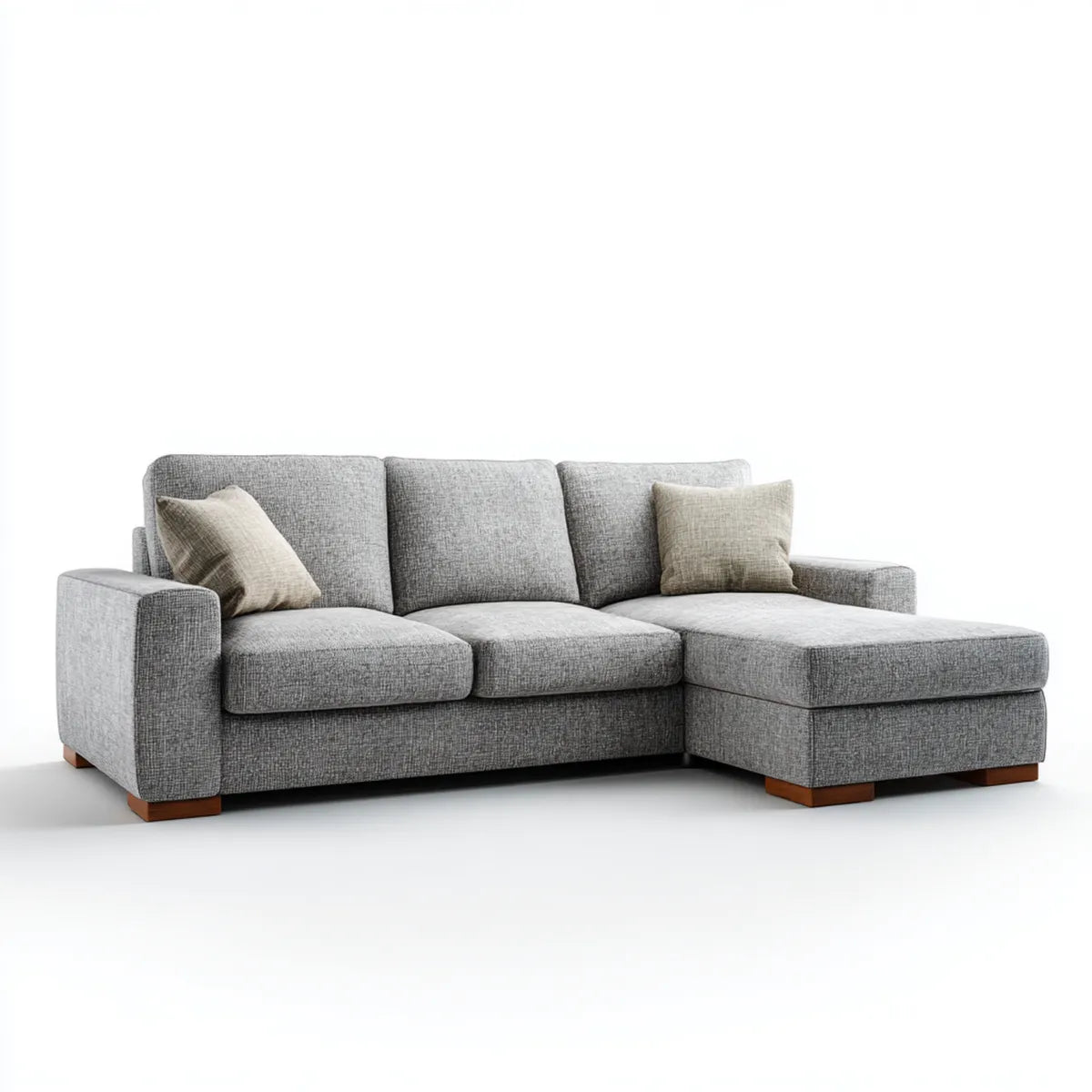 Divano angolare con chaise longue destra grigio in poliestere a L 250 x 160 x 85 cm