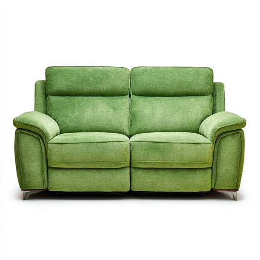Divano reclinabile 2 posti verde in velluto di poliestere 170 x 95 x 102 cm