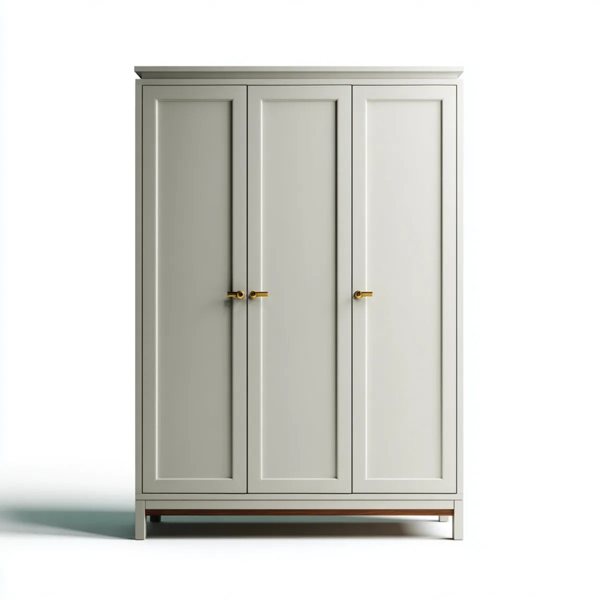 Armadio guardaroba 3 ante grigio tortora 150 x 60 x 200 cm in MDF rettangolare