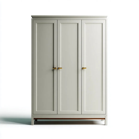 Armadio guardaroba 3 ante grigio tortora 150 x 60 x 200 cm in MDF rettangolare