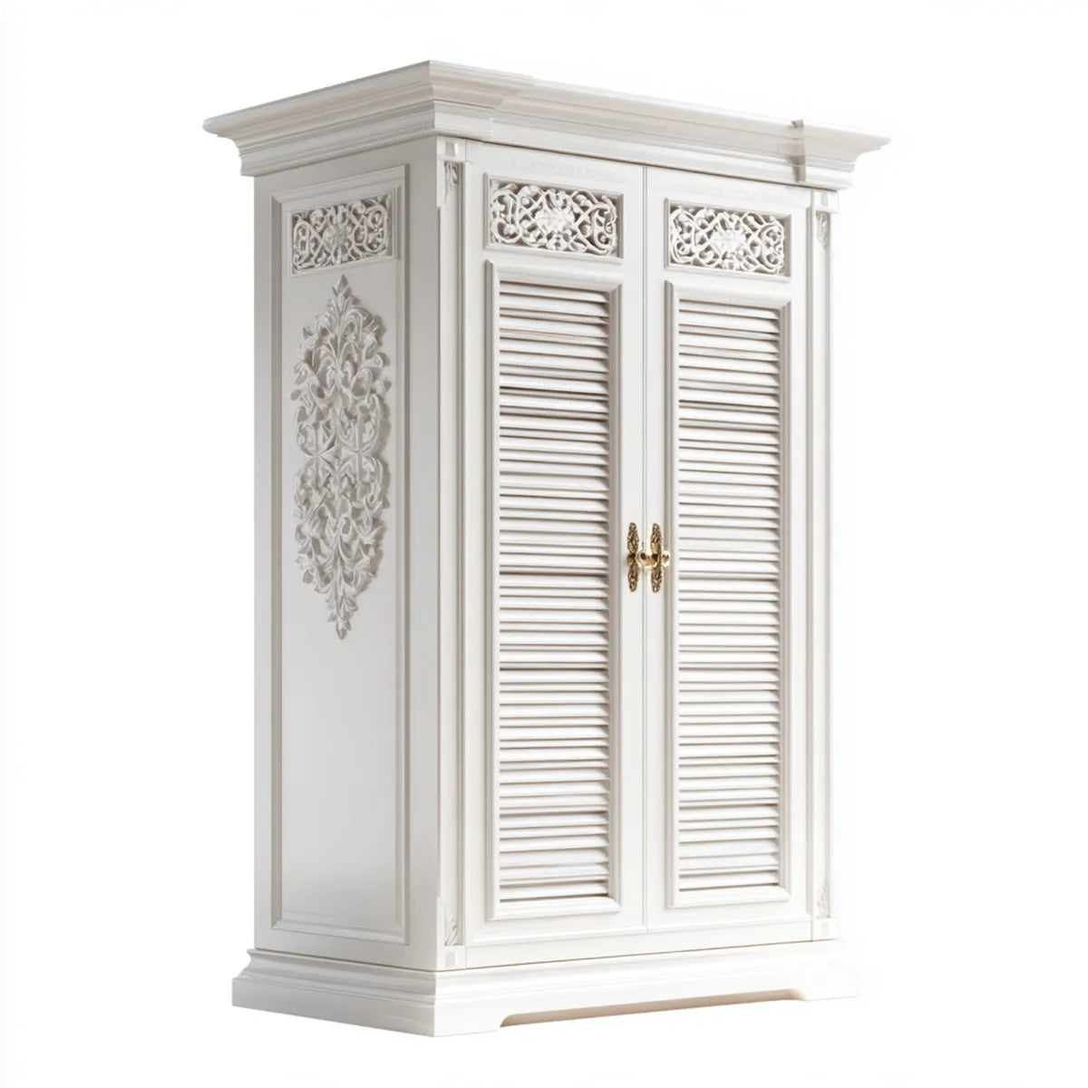 Armadio guardaroba a 2 ante bianco 120 x 60 x 200 cm in MDF rettangolare