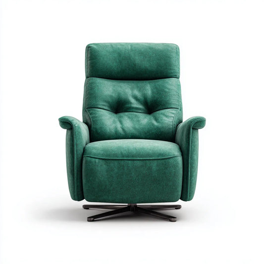 Poltrona girevole imbottita verde in velluto di poliestere 78 x 90 x 102 cm
