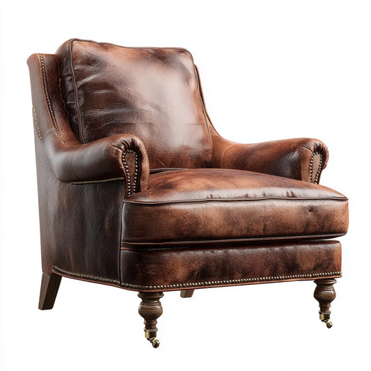 Poltrona da soggiorno marrone in pelle PU con braccioli arrotondati 85 x 90 x 102 cm